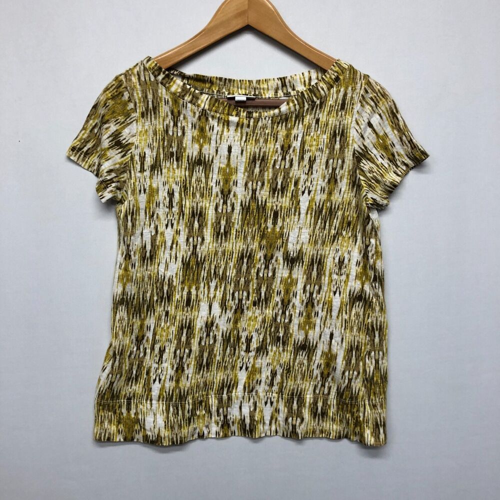 J Jill Love Linen Women Short Sleeve Top Shirt Blouse Size Extra Small B276 -23